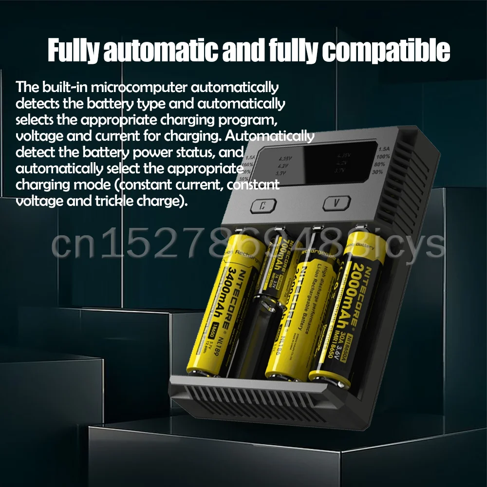 Новое зарядное устройство Nitecore I4 I2 Intelli с ЖК-дисплеем быстрое 12 В зарядка для IMR