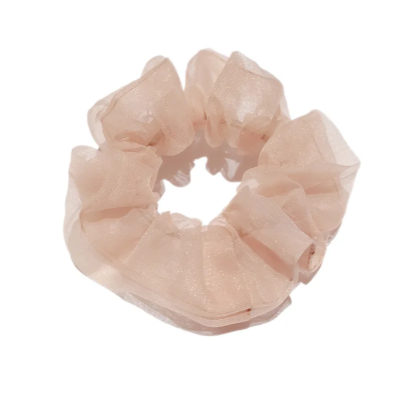 

6/10Pcs/Set Web celebrity INS girl heart chiffon large intestine hair ring retro simple with the same head rope tied rubber band