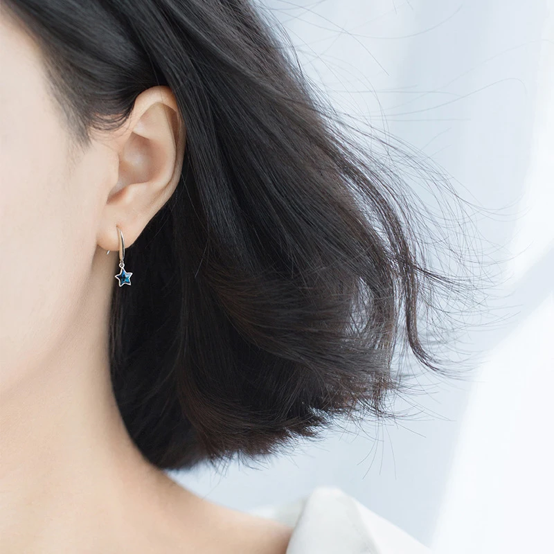 Modian с голубыми звездами и украшением в виде кристаллов женские серьги подвески