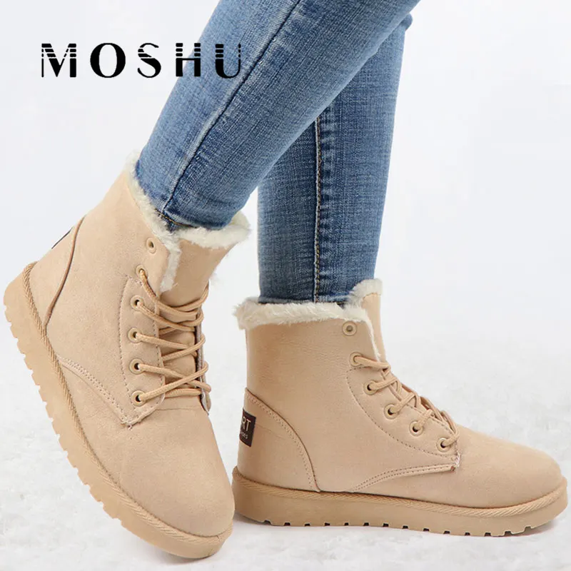 Женские зимние ботинки Замшевые Зимние ботильоны женская теплая плюшевая обувь
