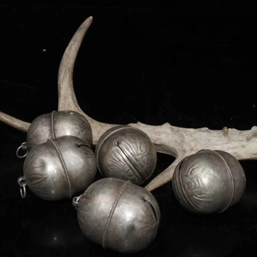 

Set of exquisite old Chinese pure white copper bells