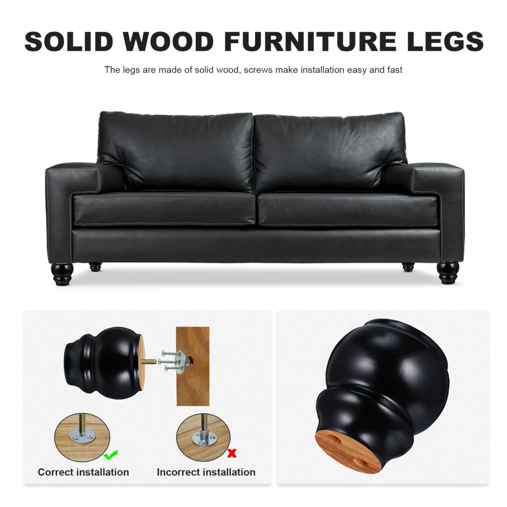 

4 Pcs Wood Furniture Legs Dresser Legs Sofa Replacement Legs Armchair Legs