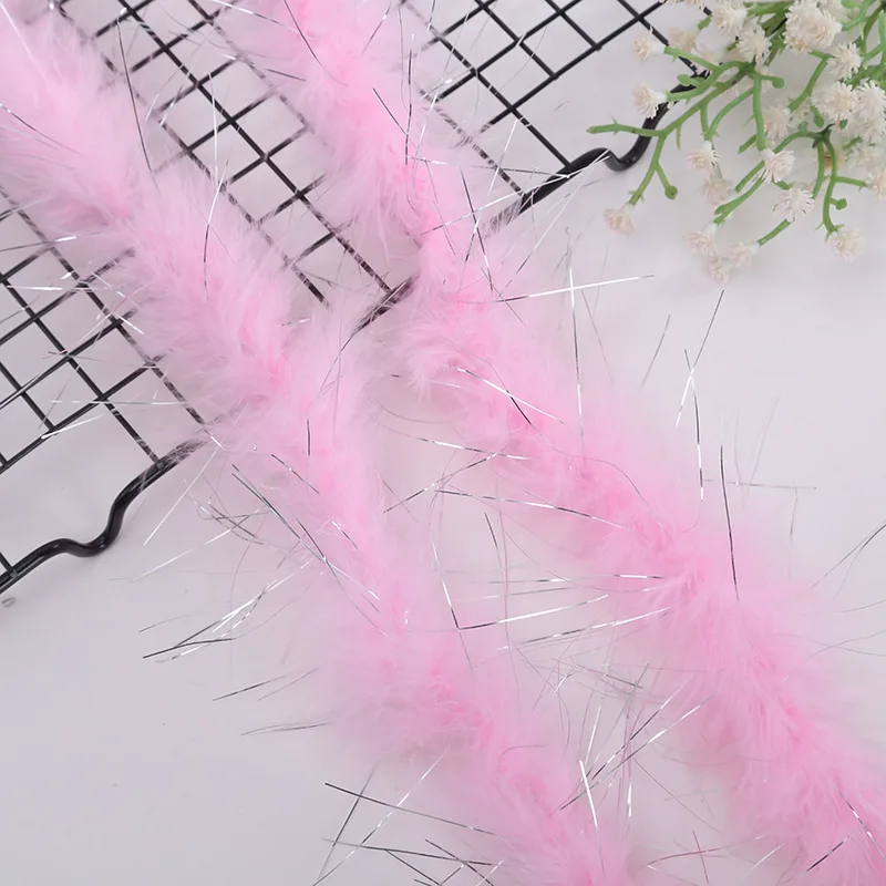 2 ярда куриных перьев боа шарфы пушистые разноцветные турецкие Plume полоски для
