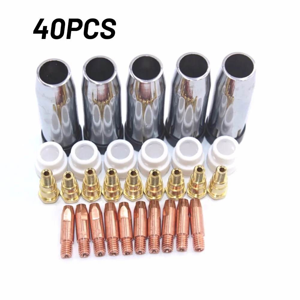 

40pcs Consumables Tip Electrode Shield Cups Swir Gas Ring Of The MIG 24KD Welding Equipment Accessories MIG Guns Torches