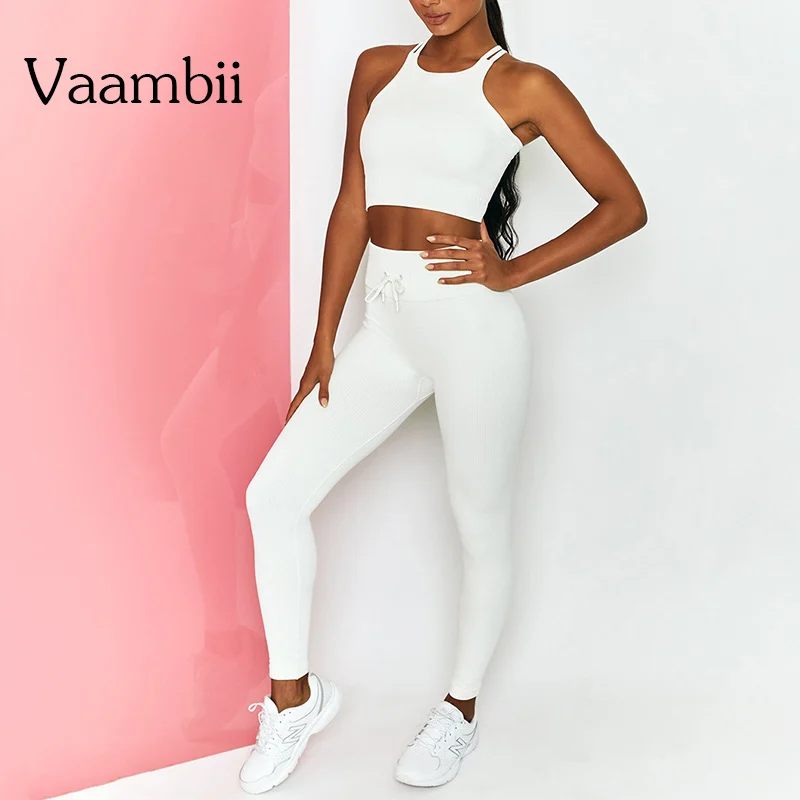 

Candy Color Fitness Clothing Women Seamless Sportswear Woman Ribbed Clothes Outfits Womens Two Piece Bra Leggings Yoga Sets