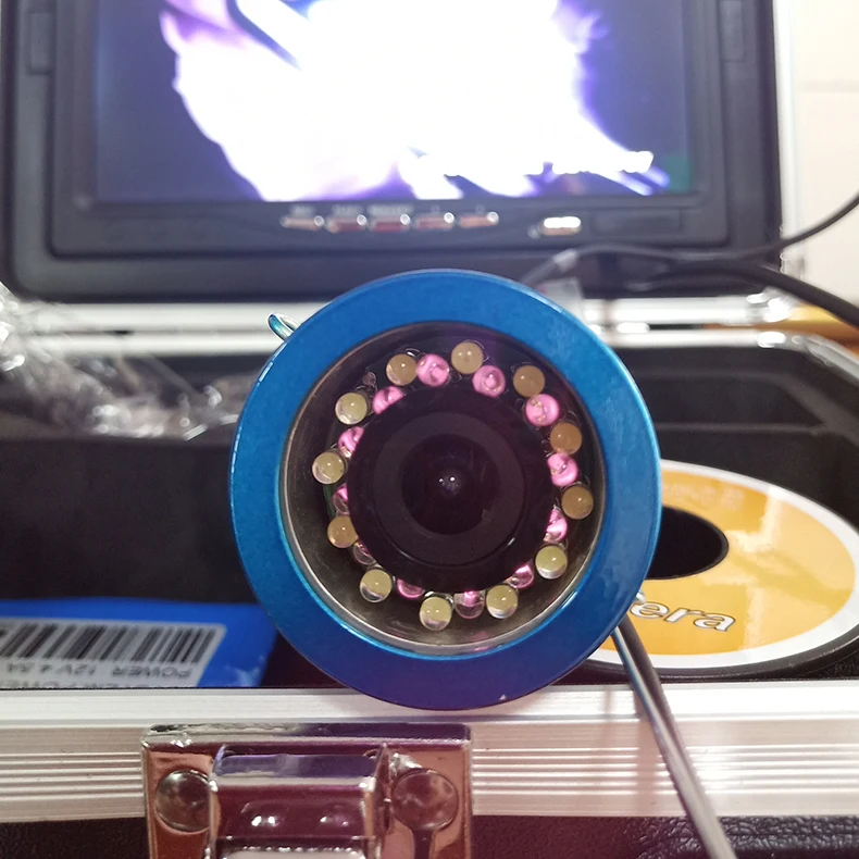 Рыболокаторы 15/30/50M DVR HD 1000TVL Подводная охота Видео рыбалки Камера для рыбалки " монитор 12 шт ИК+ 12 шт. в упаковке, Белый светодиодный