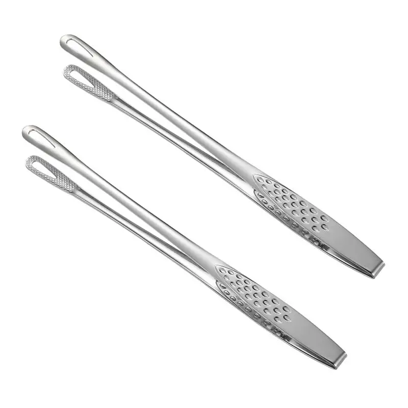 

2pcs Stainless Steel Food Tongs Japanese Bread Tongs Steak Tongs Lengthened Barbecue Tongs Kitchen Gadgets BBQ Tool