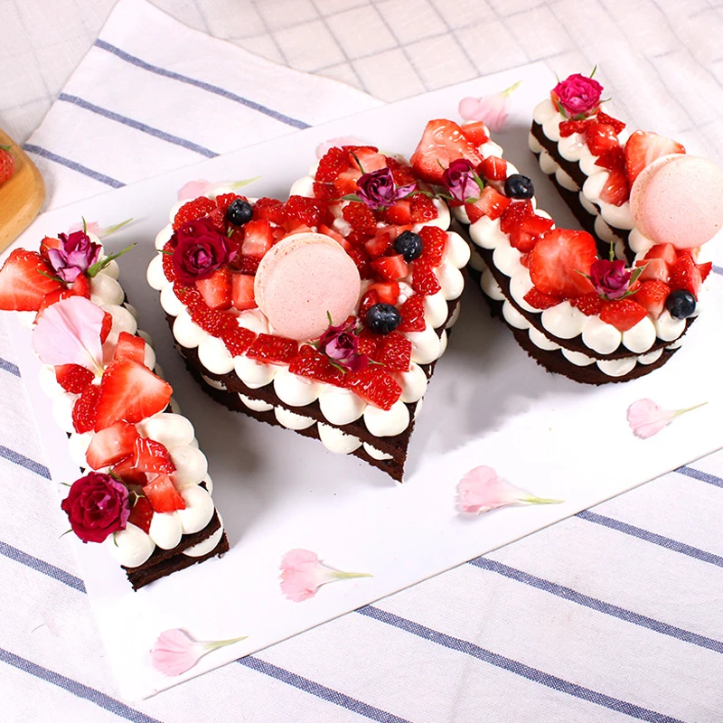 Акриловая Форма для торта инструменты украшения 0-8 цифр или любовь дизайн на день