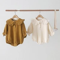 baby spring autumn clothing infant newborn baby girls bodysuit cotton clothes outfit ruffle collar baby jumpsuit playsuit