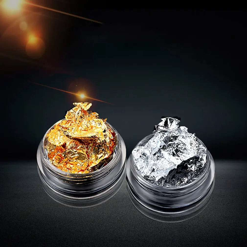 

Gold And Silver Tin Foil Nail Sticker Ornament Crystal Light Therapy Nail Foil Paper Elegant Great Popular Nail Jewelry