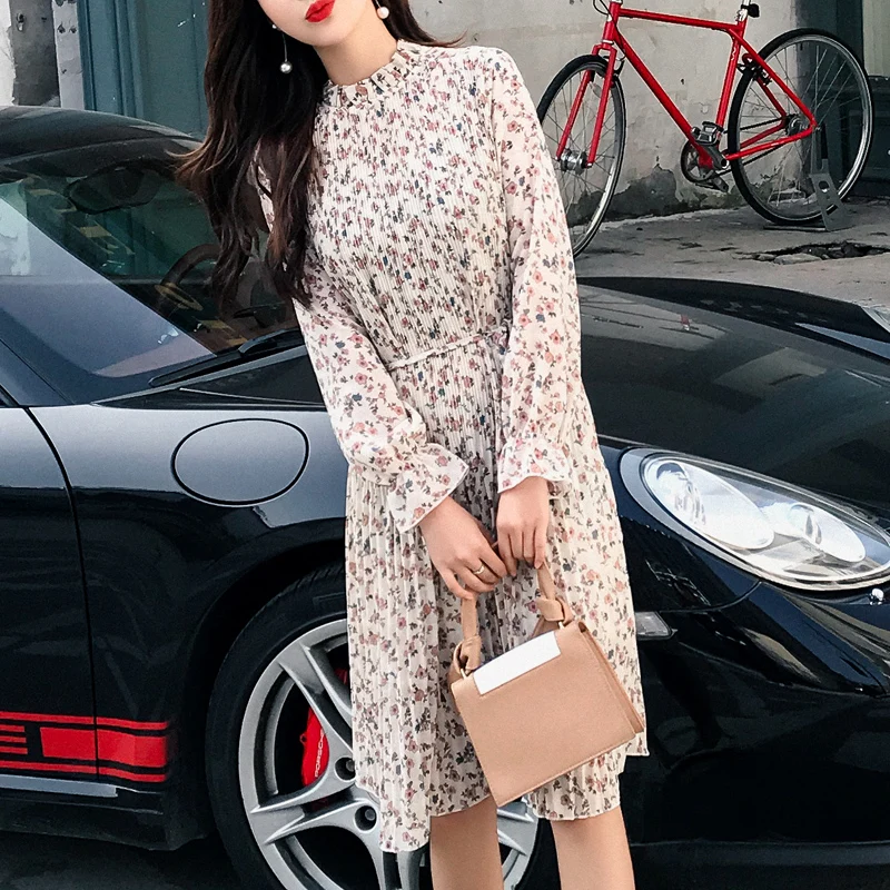 Женское элегантное шифоновое платье с цветочным принтом одежда больших размеров