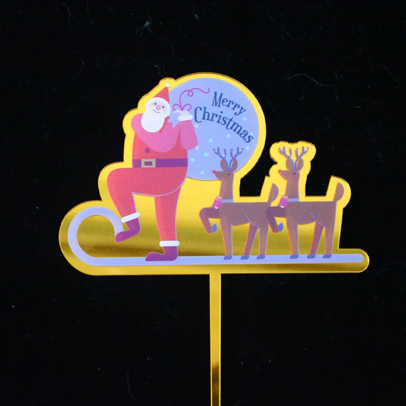 2021 Рождественский акриловый торт Topper Новинка Санта везде торт Topper для рождества Рождественский Декор украшения для торта для вечеринки