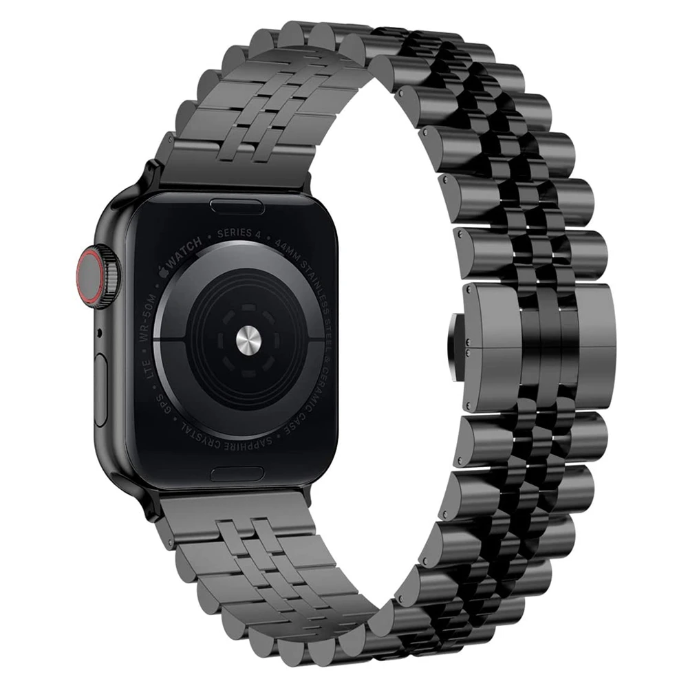 Браслет из нержавеющей стали для apple Watch Band Series 5 6 SE 44 мм 40 мужской звеньевой