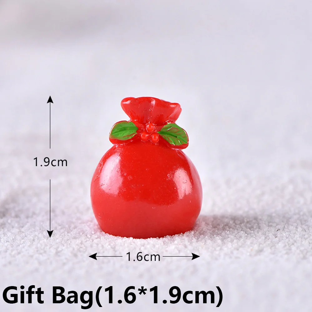Gift Bag(1.6x1.9cm 1 шт. подарок микро бонсай для пейзажа Сказочный Сад домашний Декор Фигурка снеговика Мини Санта Клаус рождественские украшения аксессуары - Цвет: Gift Bag(1.6x1.9cm