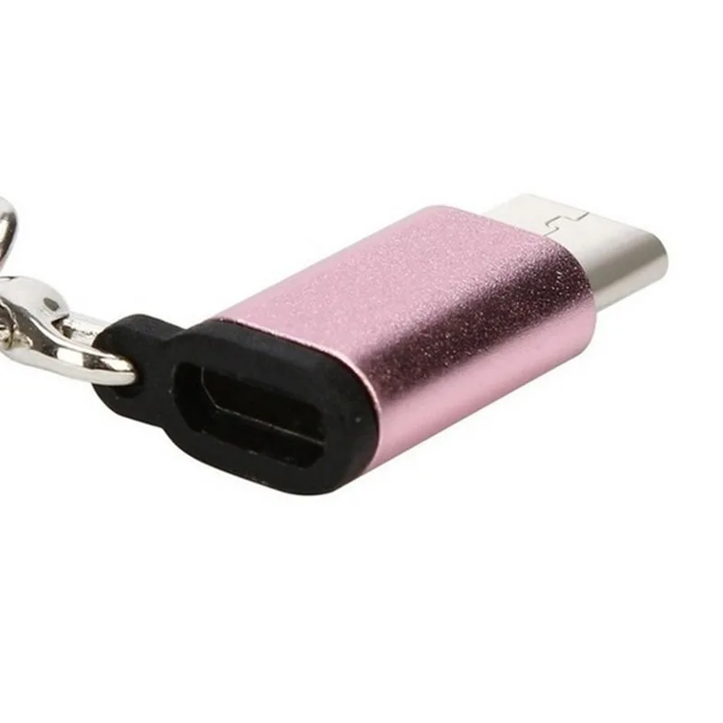 1Pc Portable USB-C to Micro USB Adapter Anti-lost Keychain Type-C Convert Connector For Xiaomi Huawei Samsung | Мобильные телефоны