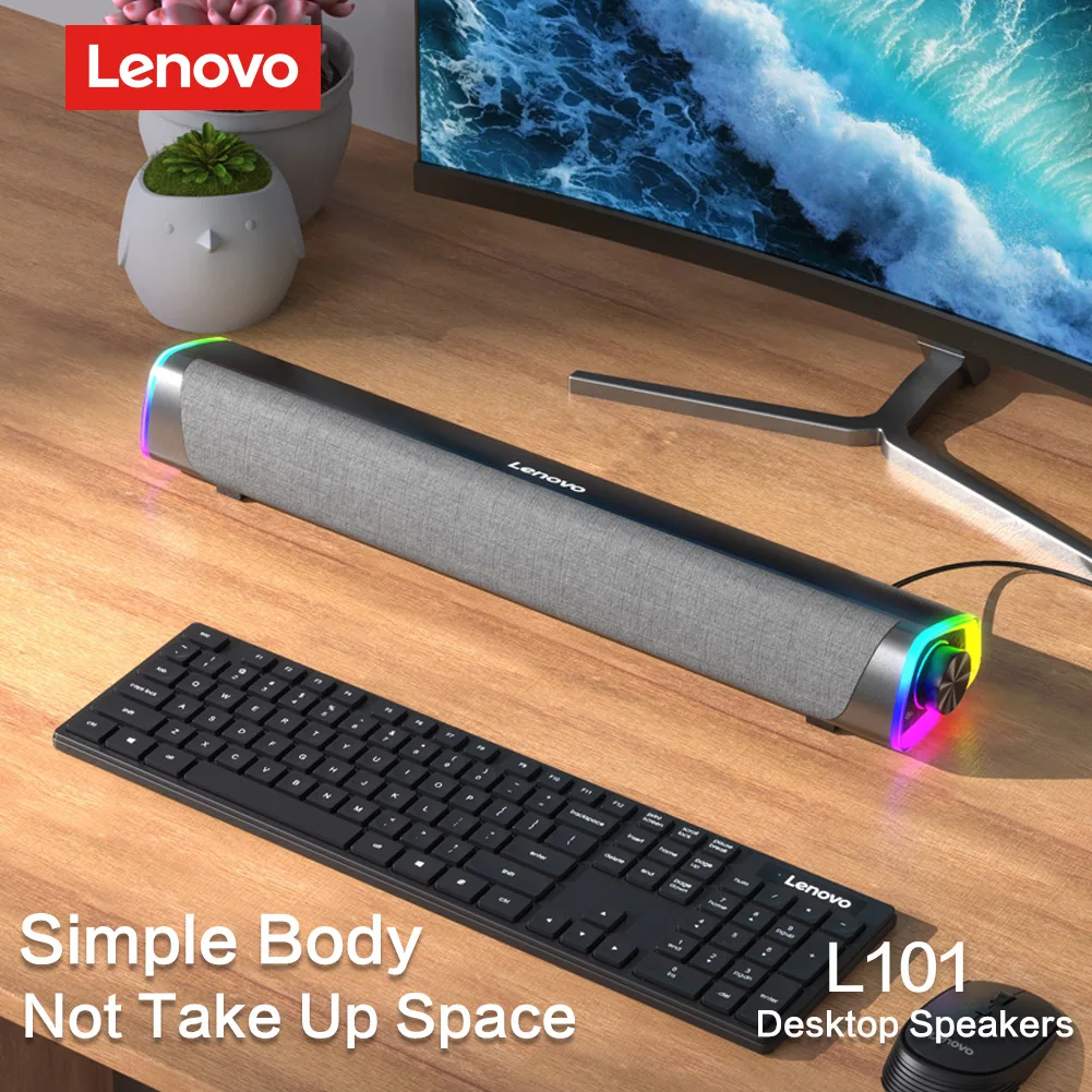 Настольный динамик Lenovo Lecoo L101 стерео колонка с объемным звучанием сабвуфер для