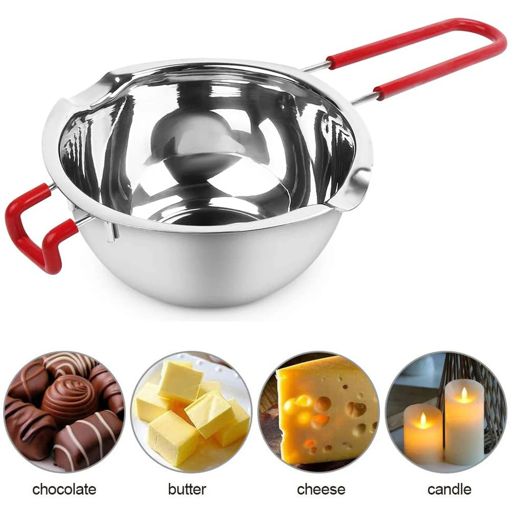 

Anti-Scald Handle Chocolate Butter Melting Pot Portable Stainless Steel Cheese Caramel Melted Pan Kitchen Pastry Cooking Tools