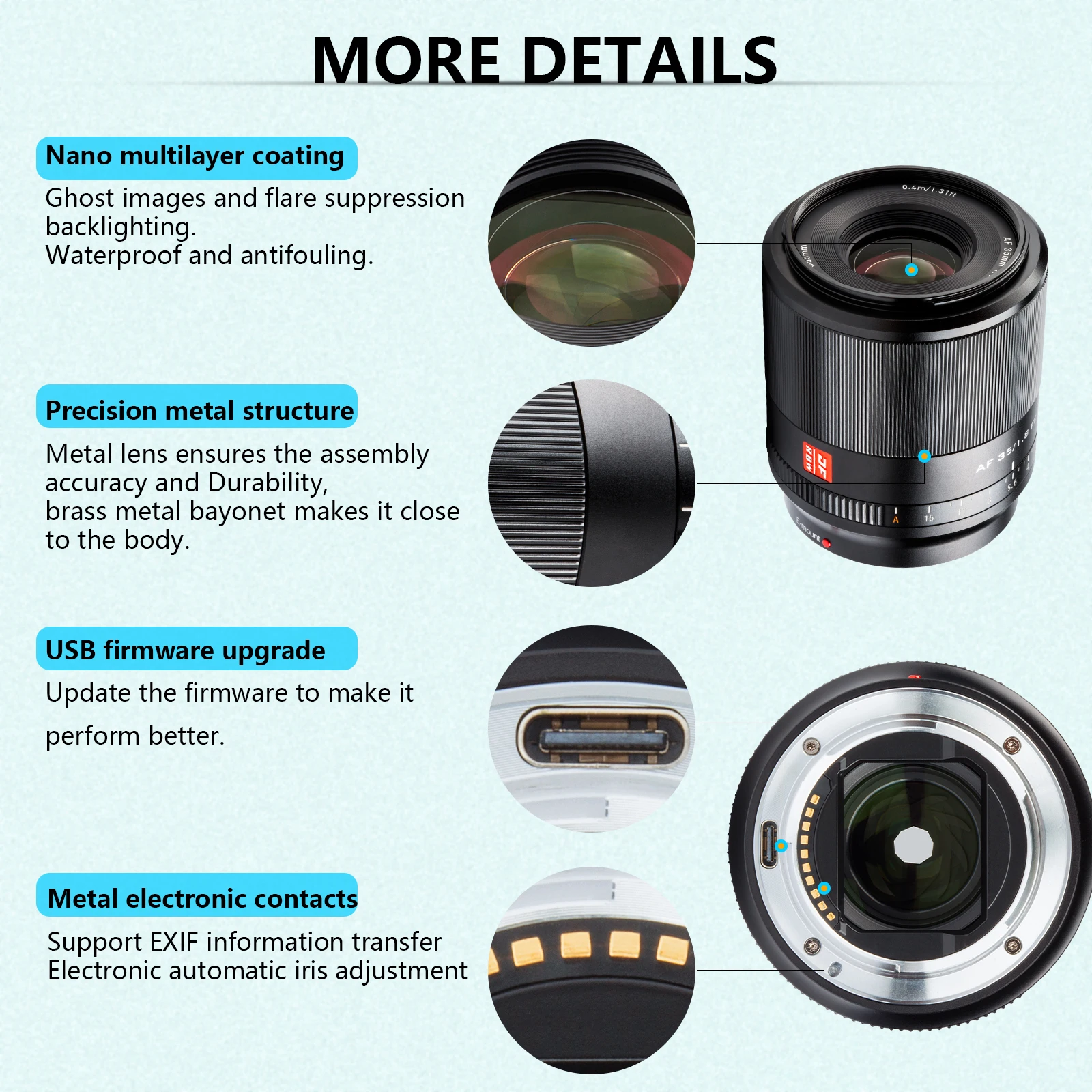 VILTROX 35 мм Lnes F1.8 Полнокадровый объектив с автофокусом большой апертурой