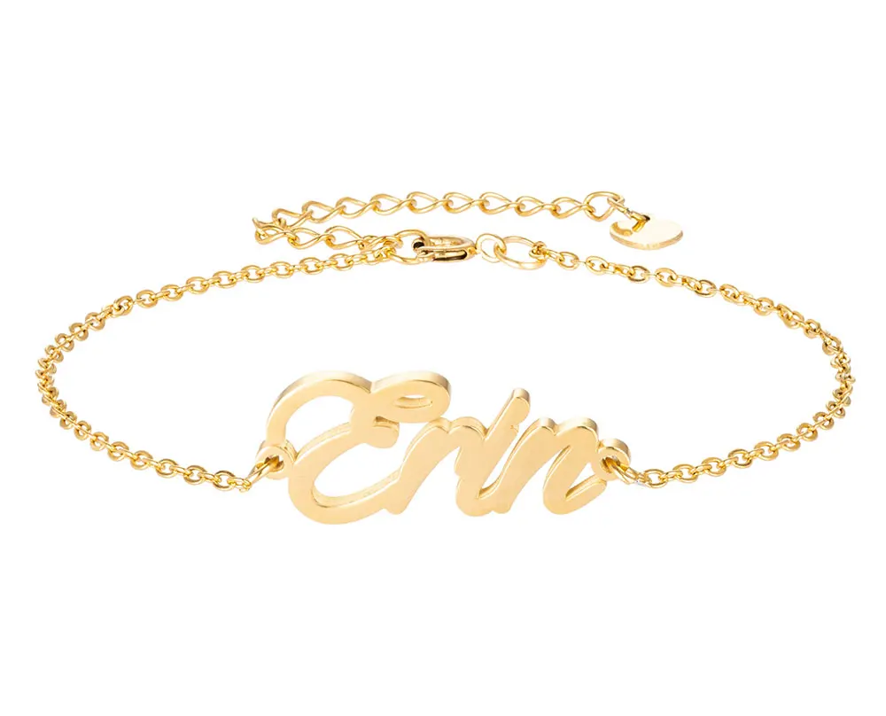 

Erin Name Bracelet for Women Girl Jewelry Stainless Steel Gold Plated Nameplate Pendant Anklet Femme Mother Girlfriend Best Gift