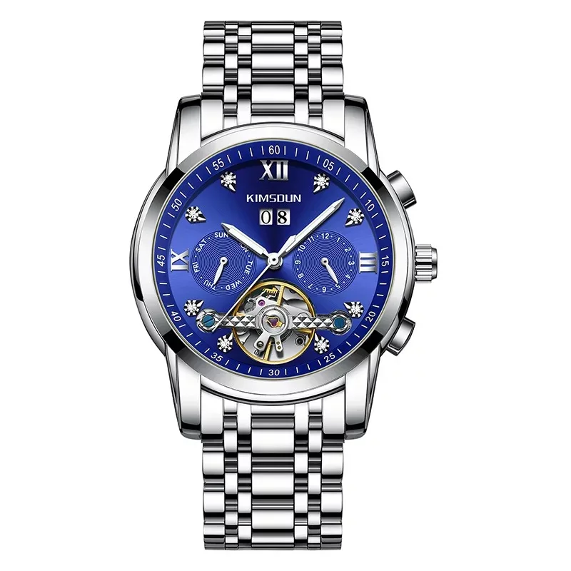 

KIMSDUN tourbillon automatic mechanical multifunctional fine steel men's watch business leisure waterproof outdoor sports watch