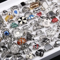 50pcs mixed style irregular rings stainless steel ring exquisite workmanship comfortable to wear for women charming jewelry gift