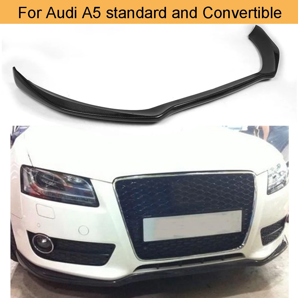 Углерода Fber автомобильный передний бампер спойлер диффузор для Audi A5 Стандартный и кабриолет 2012- не Sline Черный FRP спереди губ