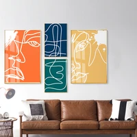 canvas paintings abstract simple nordic wall art drawing line face nordic posters and prints pictures for living room home decor