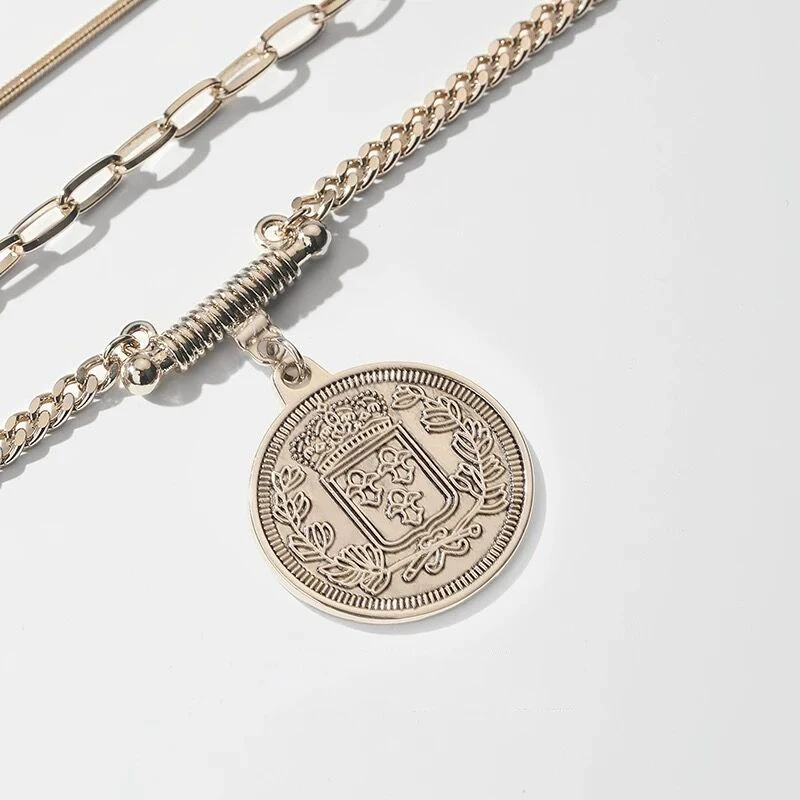 Ожерелье-чокер женское многослойное в винтажном стиле чокер из металла под