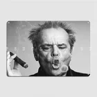 Металлический плакат Джек Николсон, кольца для сигар и дыма, черно-белый плакат для фотографии, Декор стен для клуба, дома, бара, пещера, жестяной плакат
