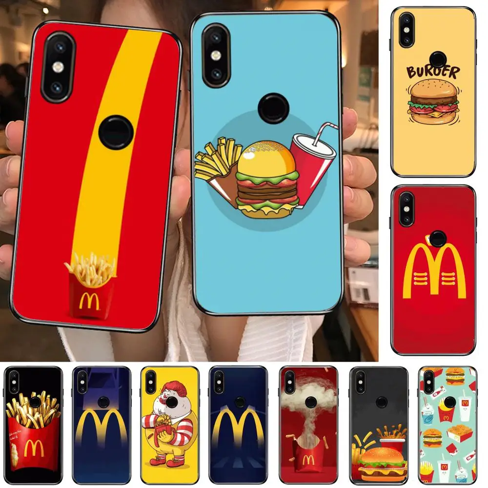 

Delicious McDonald's burger Phone Case For xiaomi M2 C3 X3 F2 Lite NFC 6 5 x Poco k30 Pro Anime Black Cover Silicone Back Prett