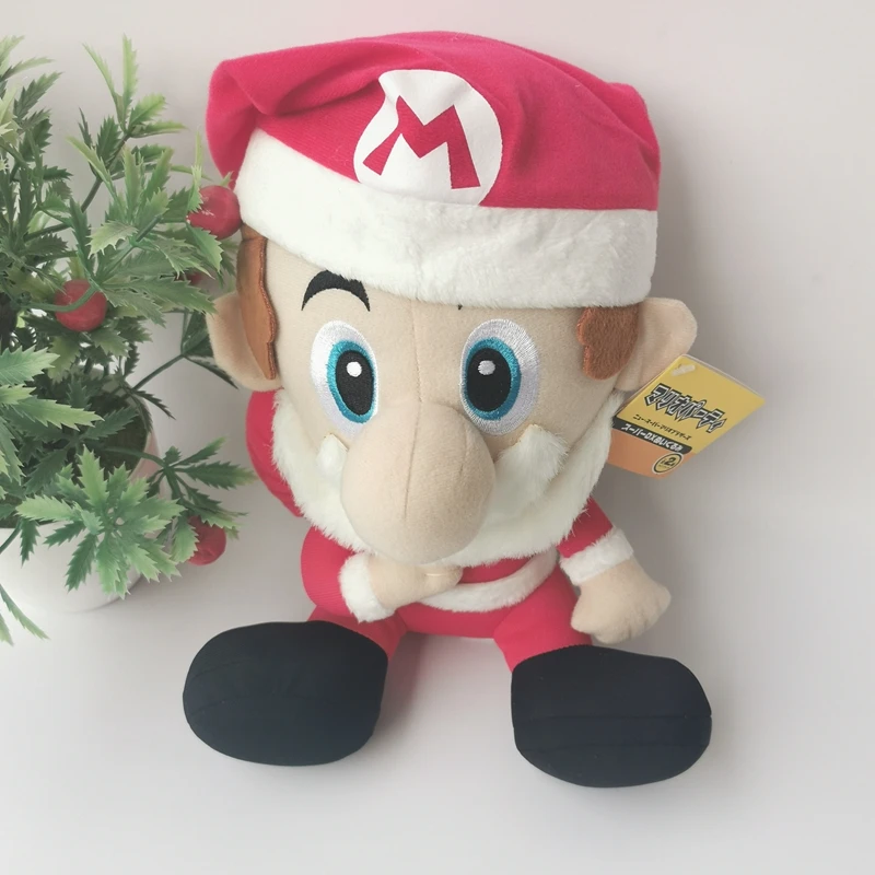 Peluches de Super Mario y Luigi para ni&ntilde;os, peluches cl&aacute;sicos de Santa Claus, regalos de Navidad, novedad-1