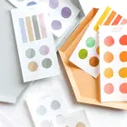 Simple Paper DIY Scrapbook Decor Stickers Rectangle Round Geometric Diary Stationery Album Sticker Supplies 15.3*7.5cm 3 PCsSet