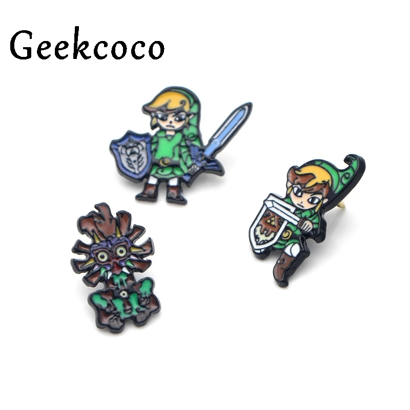 Legend of zelda, эмалированная булавка из металлического сплава цинка, трендовая медаль, эмблема на рюкзак, рубашку, одежду, сумку, броши, Значки для мужчин и женщин J0048