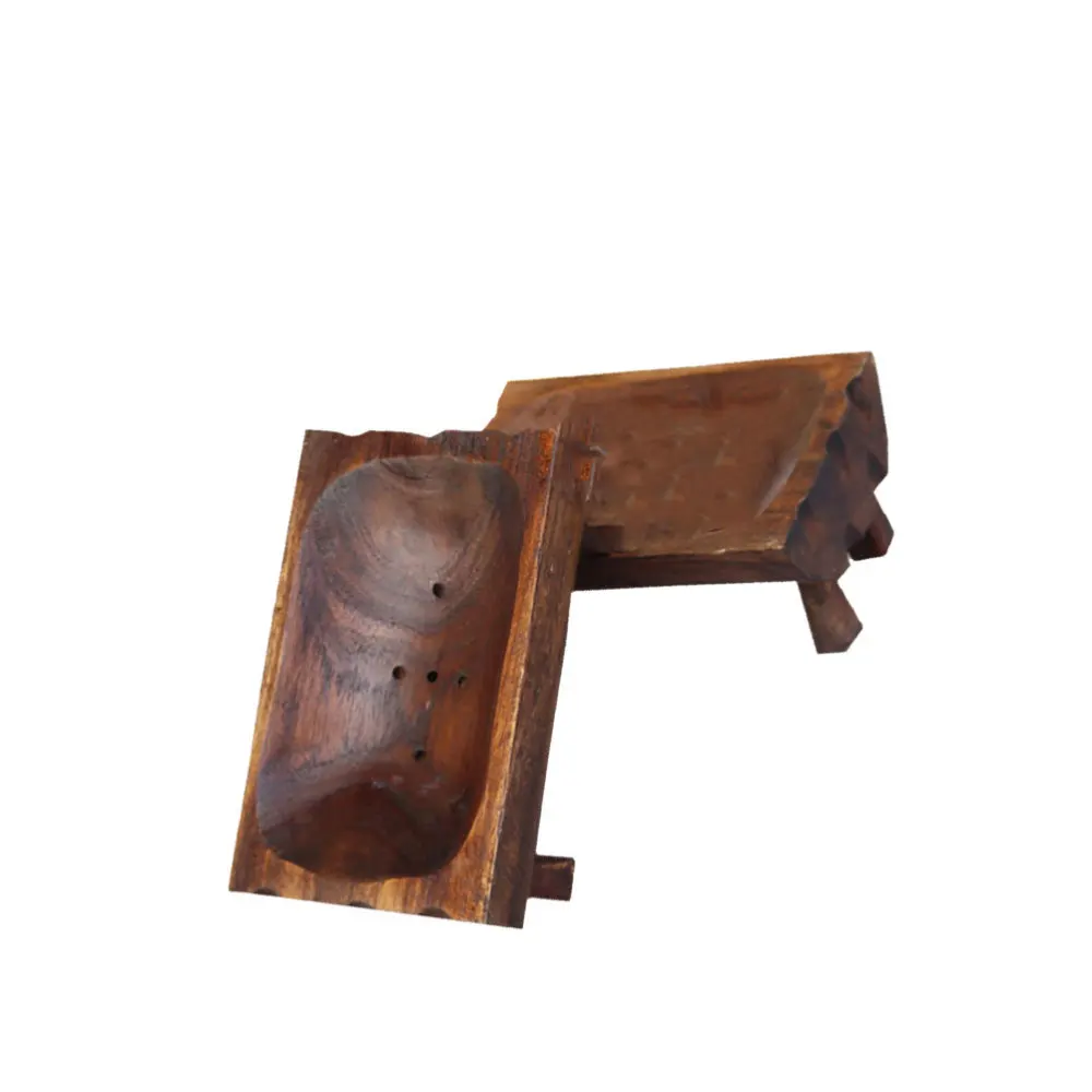 

1Pc Creative Personality Soap Box Delicate Retro Wooden Soap Container Soap Draining Tray
