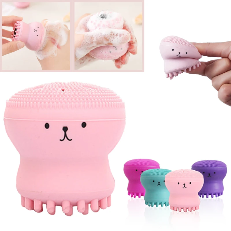 

Siliconen Facial Reinigingsborstel Kleine Octopus Spons Facial Brush Gezicht Diep Reinigen Massage Gezicht Scrub Borstel Beauty