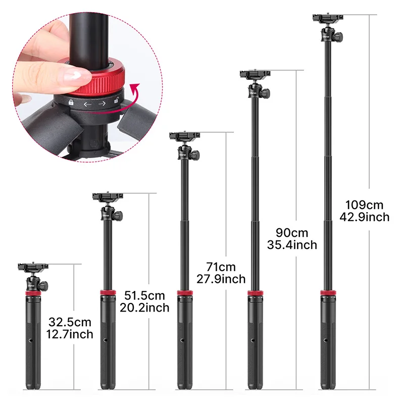 ulanzi mt 44 extend livestream tripod stand 42inch tripod with phone mount holder vertical shooting phone dslr camera tripods free global shipping