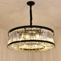 modern crystal chandelier light fixture elegant round hanging crystal lamp lustre for living room dining room hotel restaurant