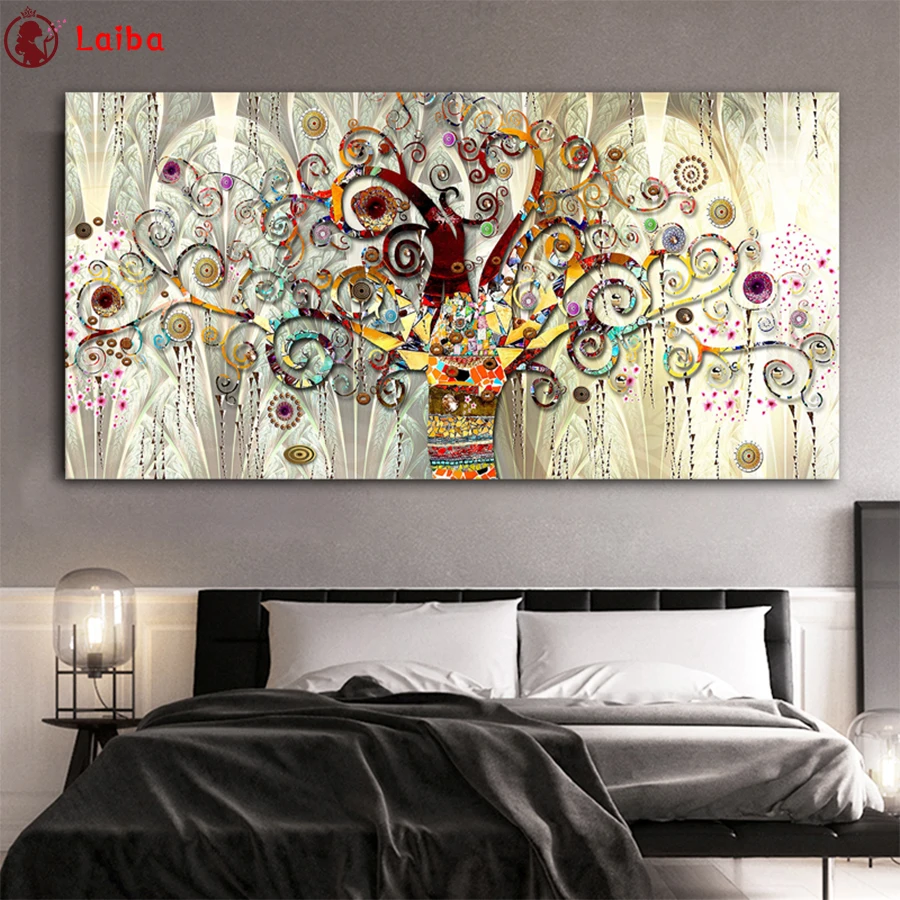 

Full square round diamond painting Abstract art, tree of life diamond embroidery 5D rhinestone mosaic diamond inlaid pattern