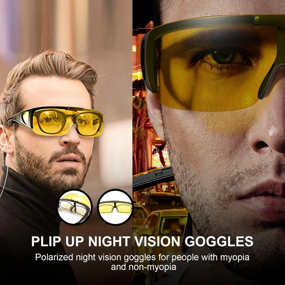 Мужские антибликовые очки Nocturna желтые солнцезащитные для ночного видения