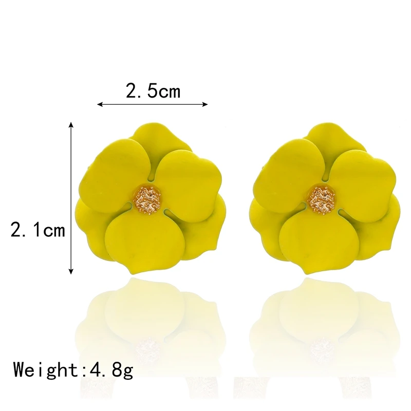 Женская мода 2020 милые женские серьги гвоздики с металлическим цветком новые