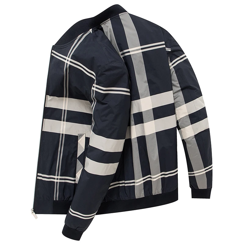 

YISU New autumn winter Men's jackets Long sleeve Slim Fashion Baseball collar Stitching color All-match Men casual jacket