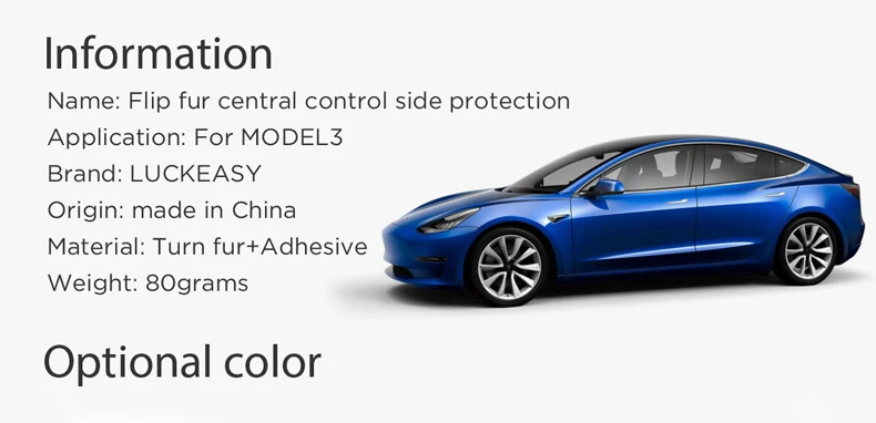 LUCKEASY автомобиль Fip мех центральный контроль боковая защита для Tesla модель 3- защита боковой край пленка протектор наклейки