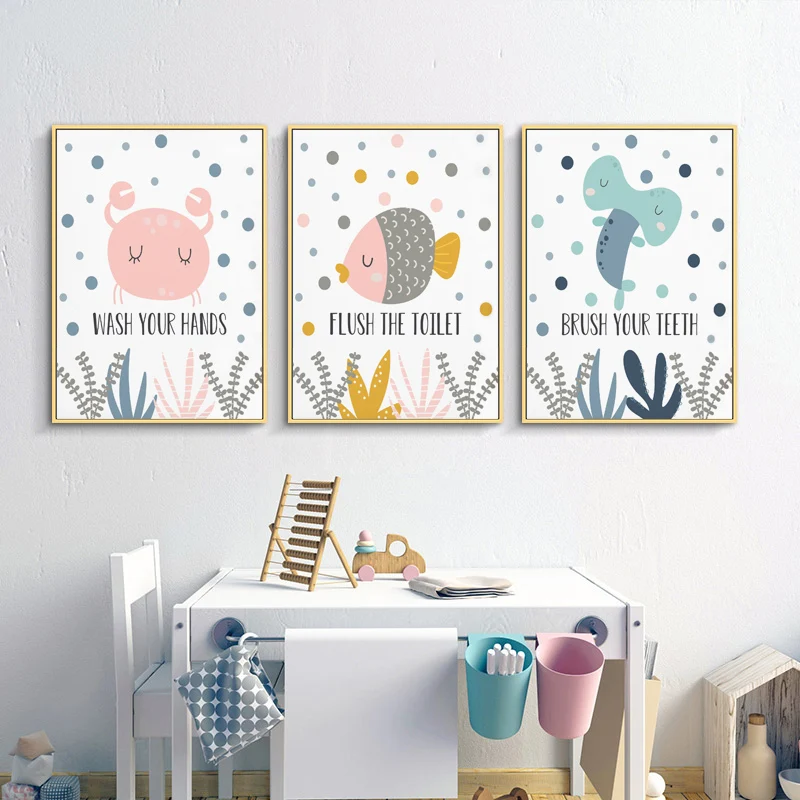 Детская щетка с принтами в ванной комнате ручная стирка милый холст рисунками из