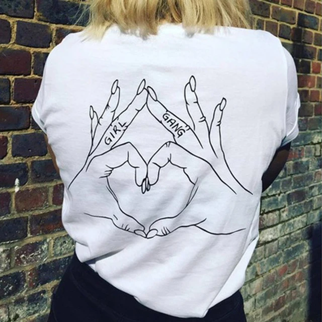 Женская футболка с принтом и надписью Hand Sign Back | одежда