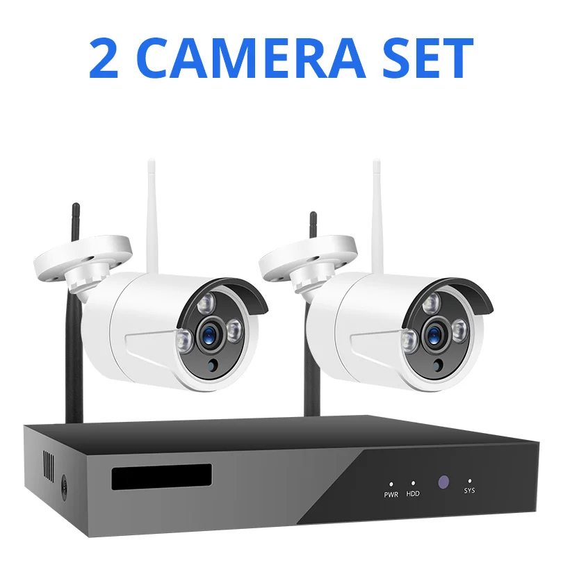 Wheezan камера видеонаблюдения с WiFi безопасности Системы комплект 4CH 1080 P NVR жесткий диск на 1 ТБ 720 P Беспроводной Камера домашняя камера видеонаблюдения, наружная ip-камера комплект - Цвет: 2 camera set