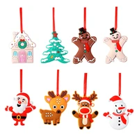 8pcs funny xmas tree hanging ornament lovely santa snowman elk xmas pendant