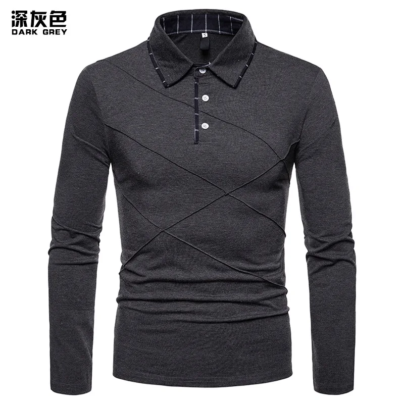 

2020 New Brand Mens Polo Shirt Long Sleeve Man Polo Shirts Men Fashion Casual Slim Fit Shirt Plus Size