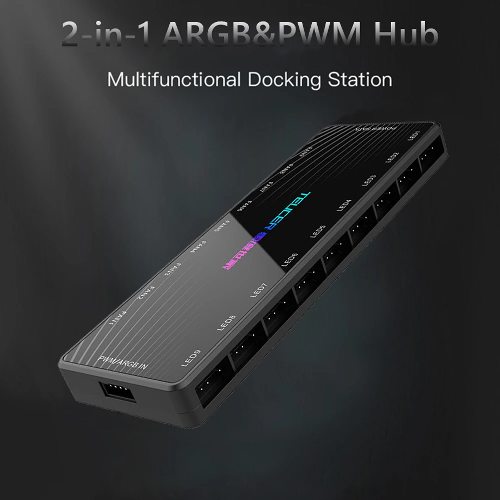 Разветвитель ARGB для ПК 5 В 3 контакта 4 хаб PWM 1 на 9 с питанием от SATA | Компьютеры и