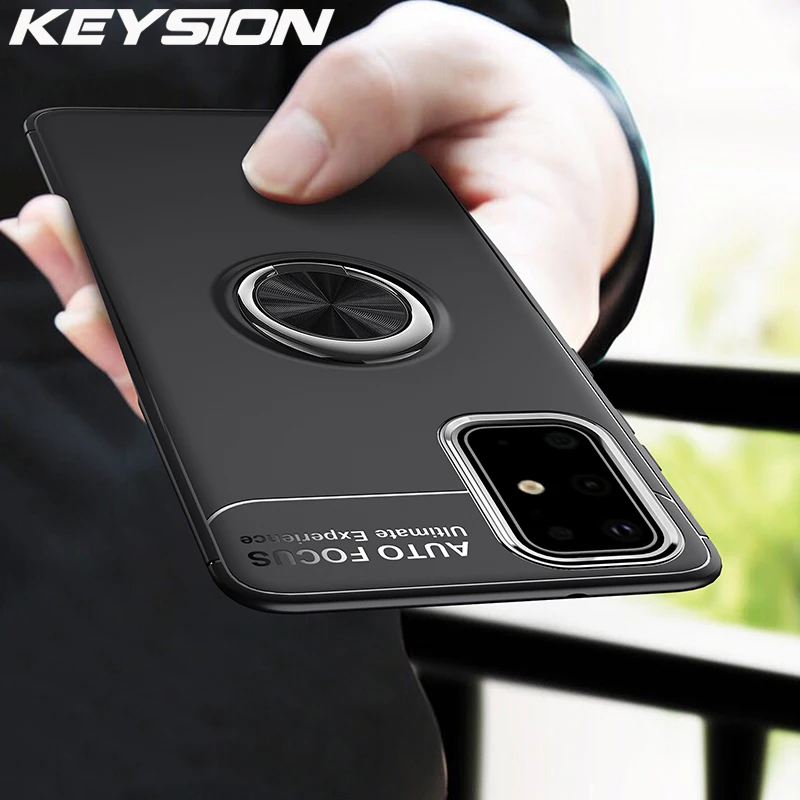 Чехол KEYSION с кольцом для телефона Samsung Galaxy M51 M31S Мягкая силиконовая Противоударная