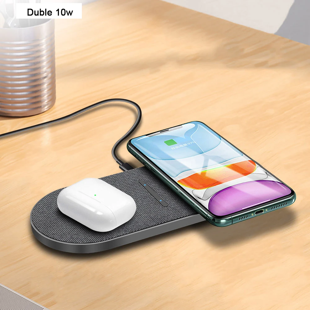 Беспроводное зарядное устройство два в одном двойная 10 Вт Быстрая зарядка для